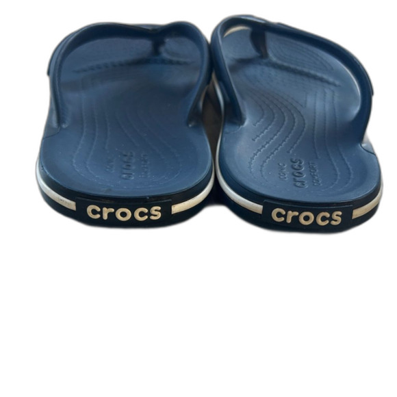 Crocs Sandals Navy Blue Kids Size 3 Flip Flops Youth Slip On Thong - Picture 2 of 6